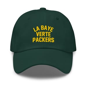 La Baye Verte – Green & Gold Packers Luxe Embroidered Dad Cap – Paris Fan Club Edition