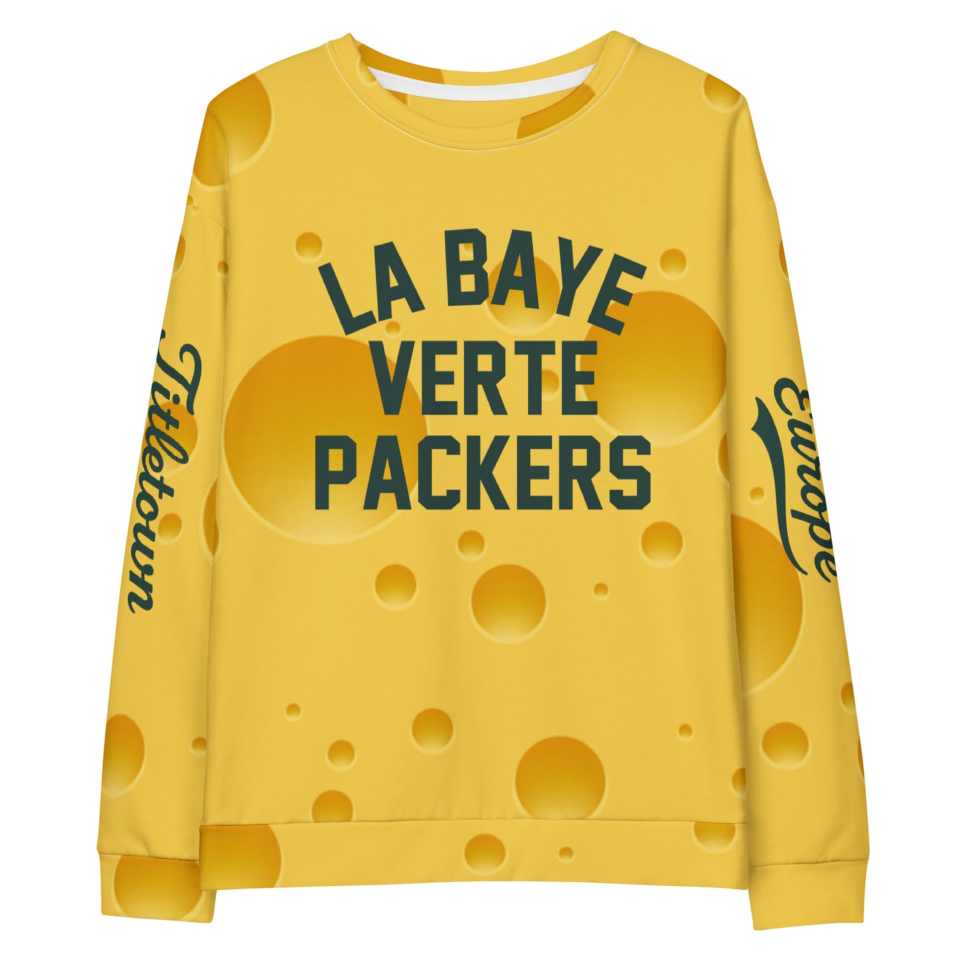La Baye Verte Packers Fromage Cheesehead All Over Unisex Cotton Jersey