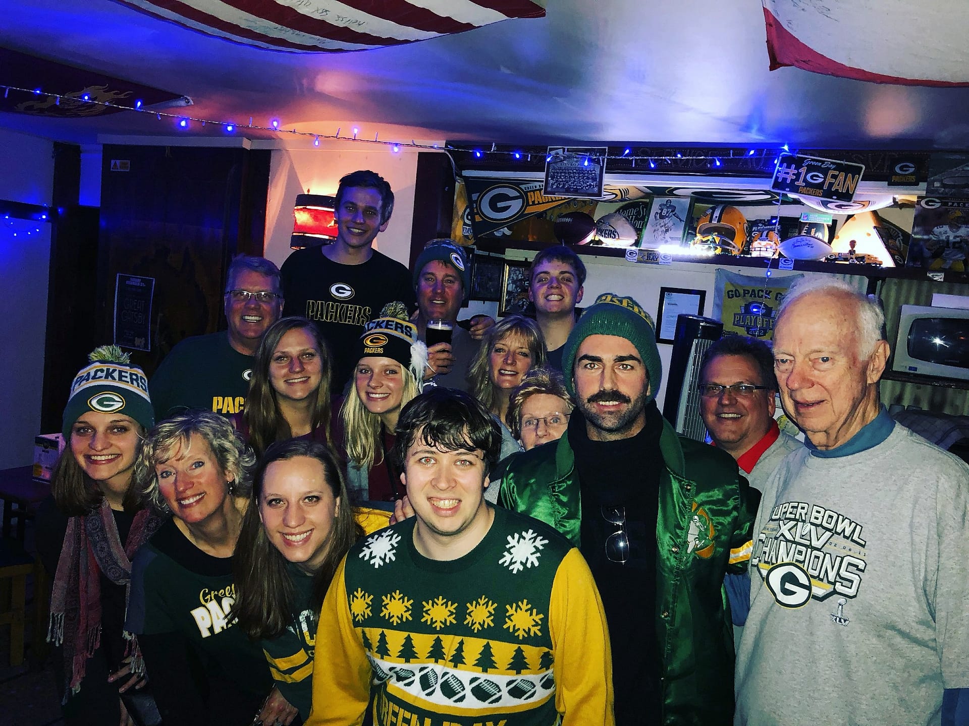 Packers fans gathered inside WOS Bar