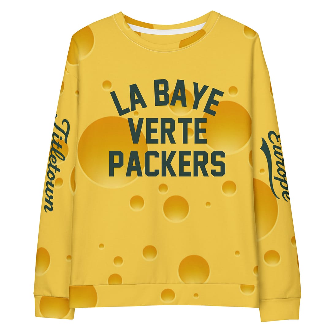La Baye Verte Packers Fromage Cheesehead All Over Unisex Cotton Jersey